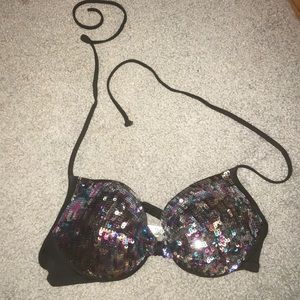 PINK sequin bikini top